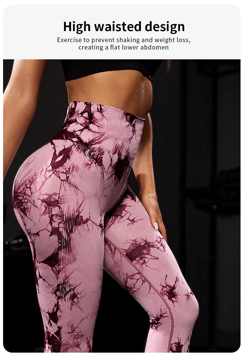 Leggings da fitness Dye da donna a vita alta push up 