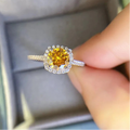 Yellow Moissanite Engagement Ring – 0.5–3CT