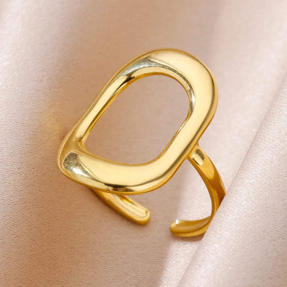 Gold Stainless Steel Rings – 17 mm