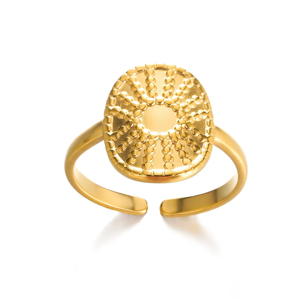 Gold Stainless Steel Rings – 17 mm