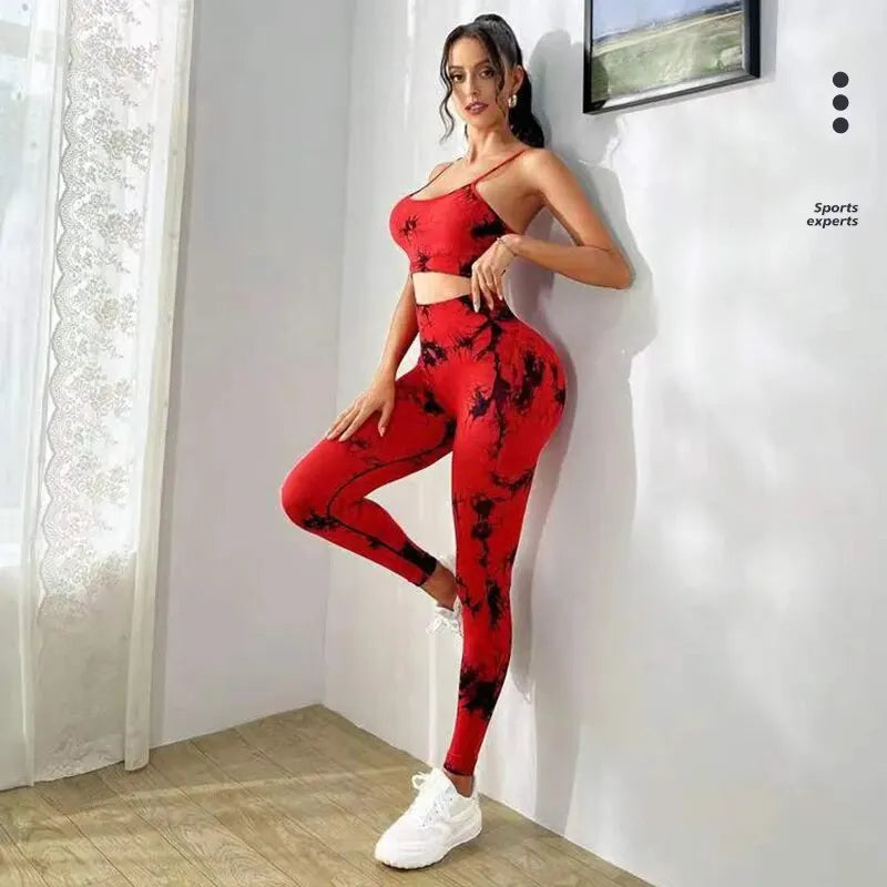 Tuta da donna con reggiseno e leggings a vita alta 