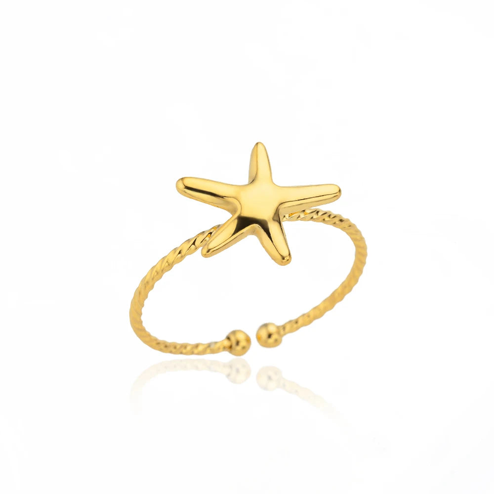 Gold Stainless Steel Rings – 17 mm