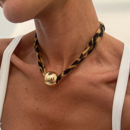 Leopard Choker with Gold Pendant Limited Edition Collection