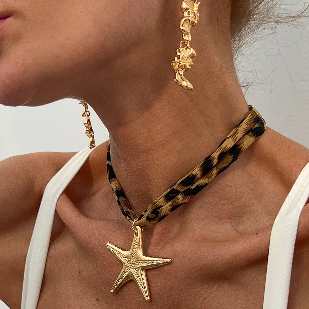 Leopard Choker with Gold Pendant Limited Edition Collection