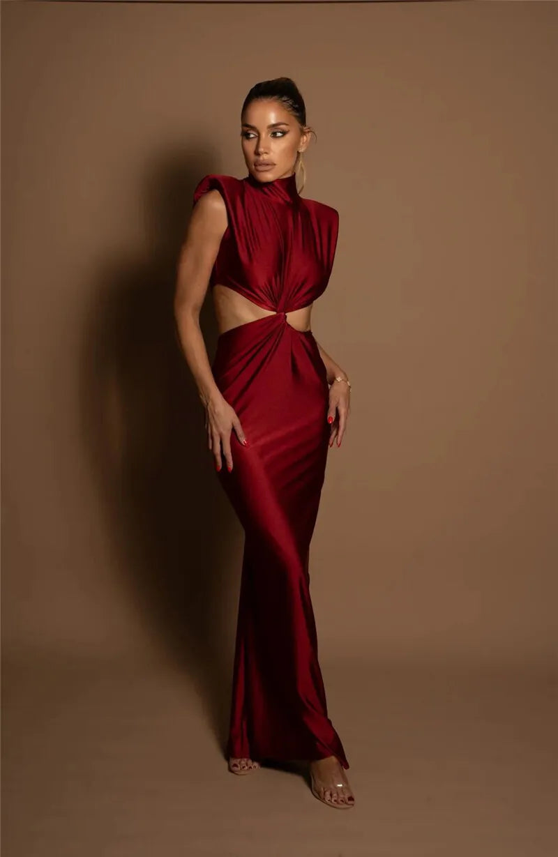 Robe Longue Col Roulé Multicolore