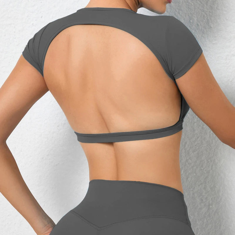 Top feminino de treino respirável para fitness