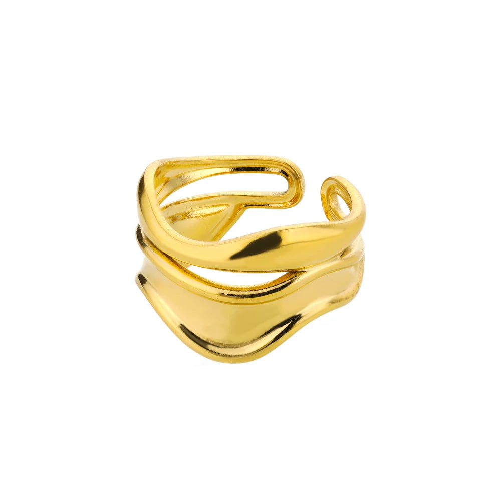 Gold Stainless Steel Rings – 17 mm