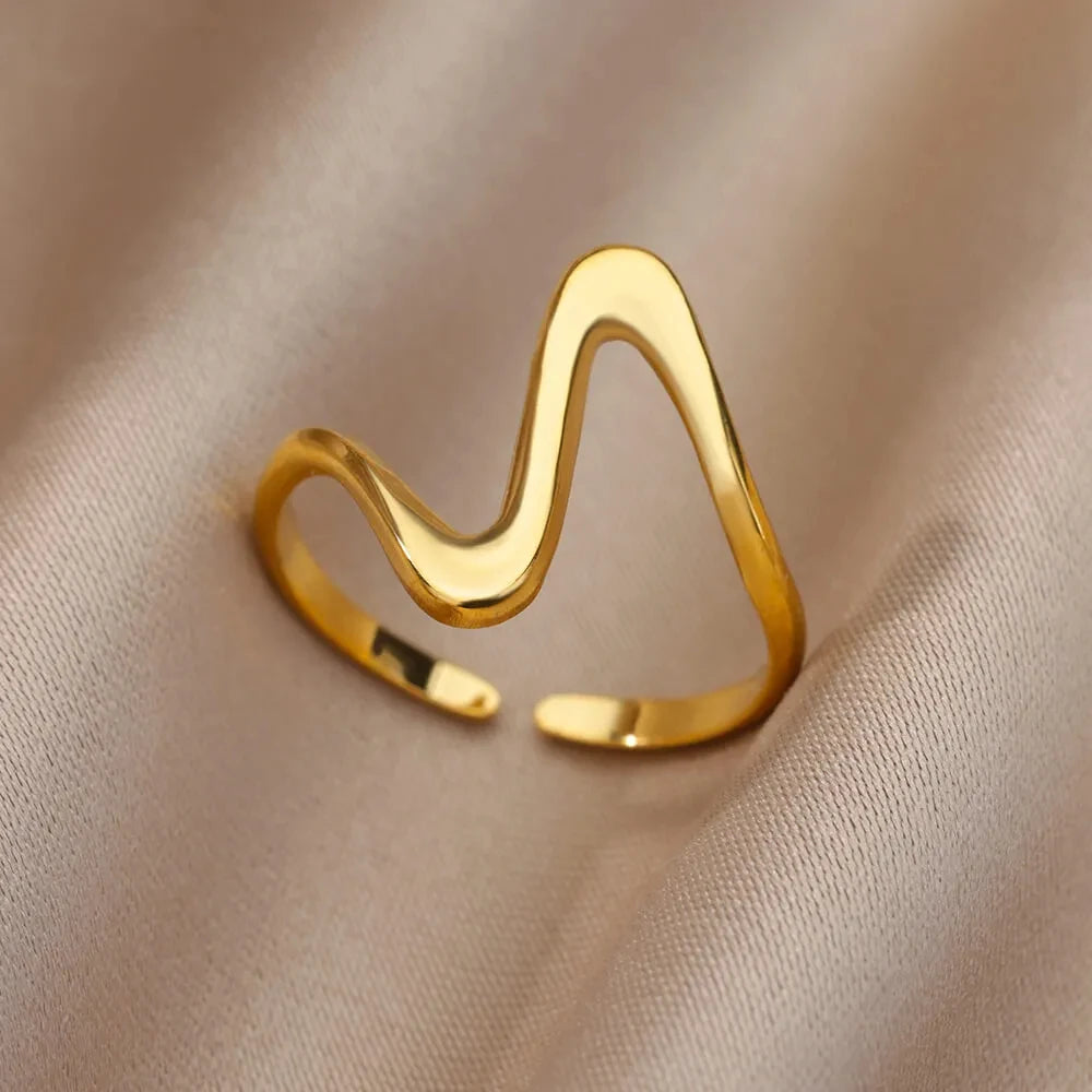 Gold Stainless Steel Rings – 17 mm