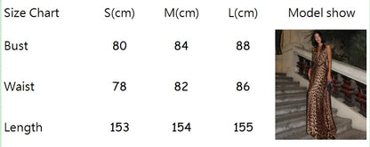 Robe longue imprimée léopard, dos nu, sans manches, pour soirée