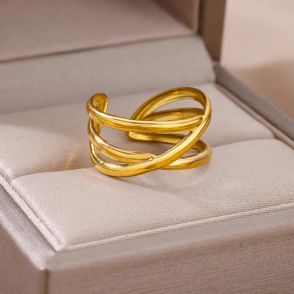 Gold Stainless Steel Rings – 17 mm