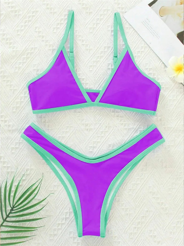 Costume da bagno donna Bikini set 2 pezzi push-up multicolore
