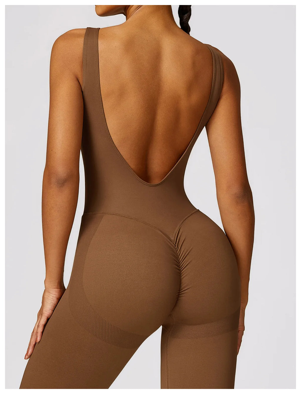 Body dos nu ensemble Fitness Push Up femme combinaison une pièce