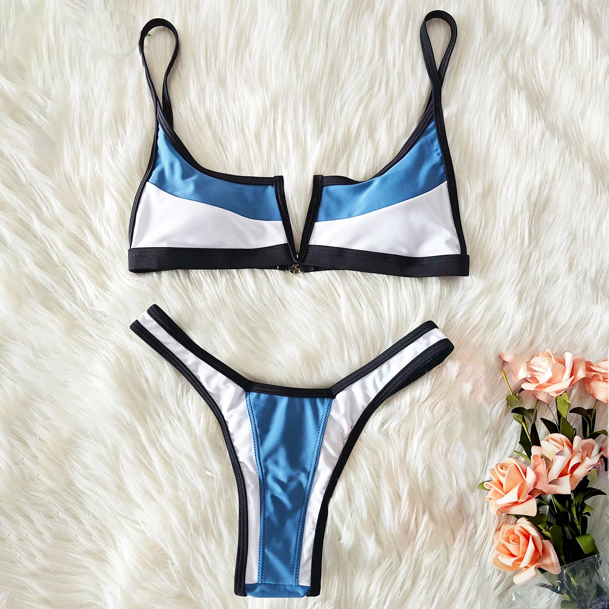 Bikini Brazilian Swimwear Vintage Multicolor Set