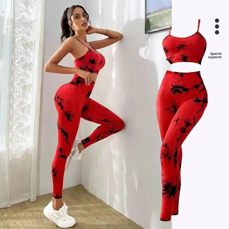 Tuta da donna con reggiseno e leggings a vita alta 