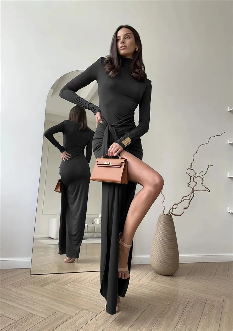 Rochie lungă maxi cu decolteu