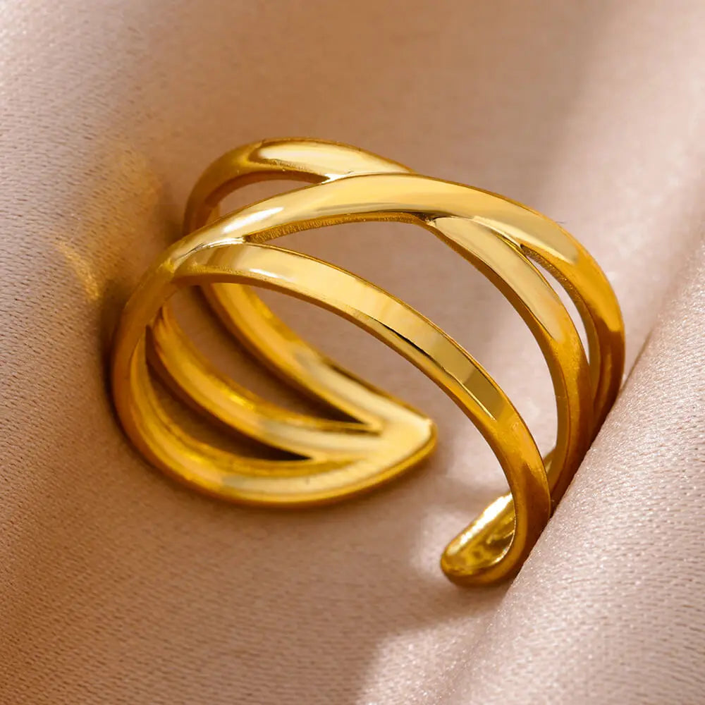 Goldfarbene Edelstahlringe – 17 mm