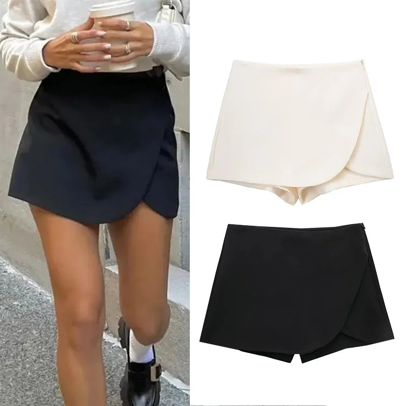 Asymmetric High-Waist Skort – Summer Casual