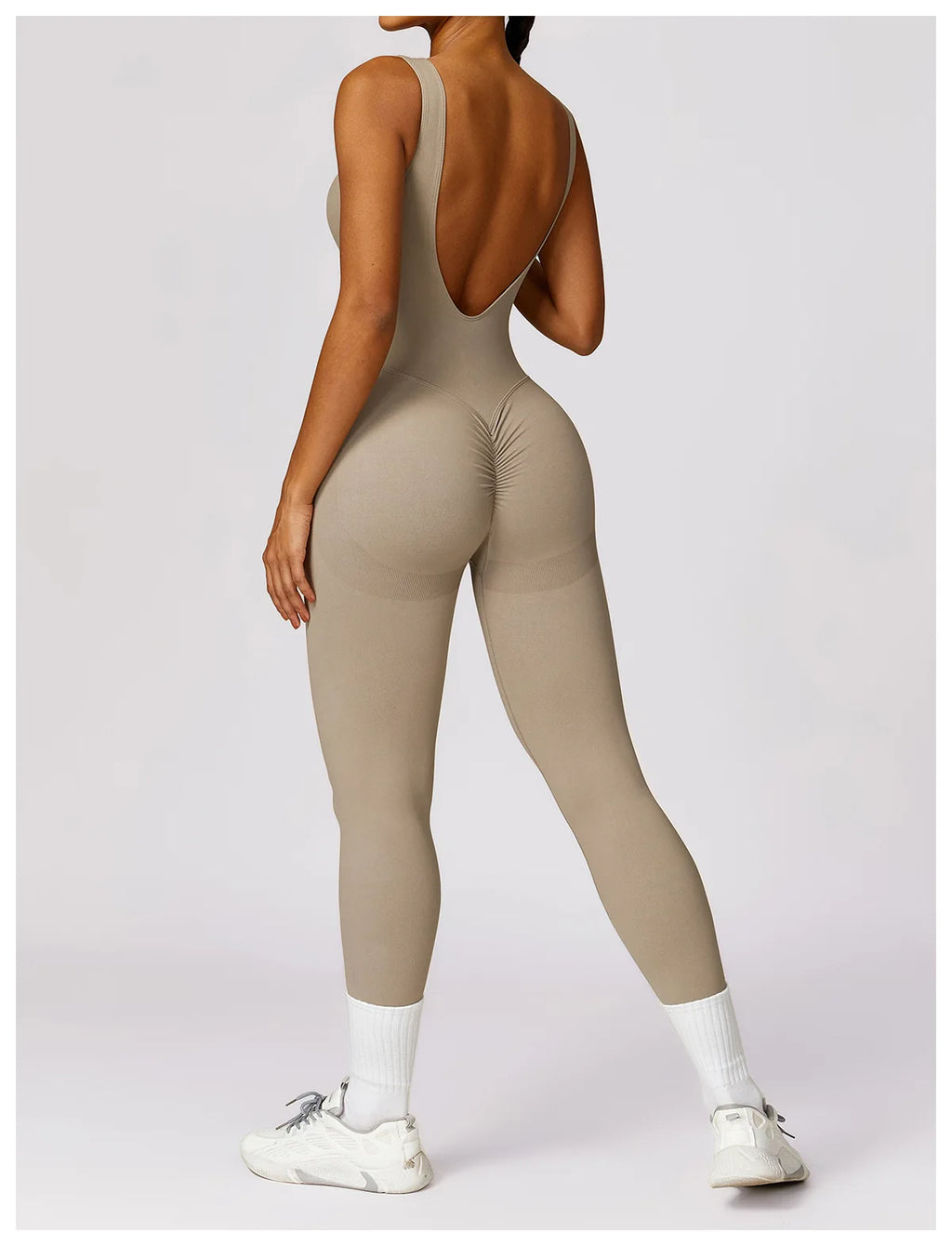 Body dos nu ensemble Fitness Push Up femme combinaison une pièce