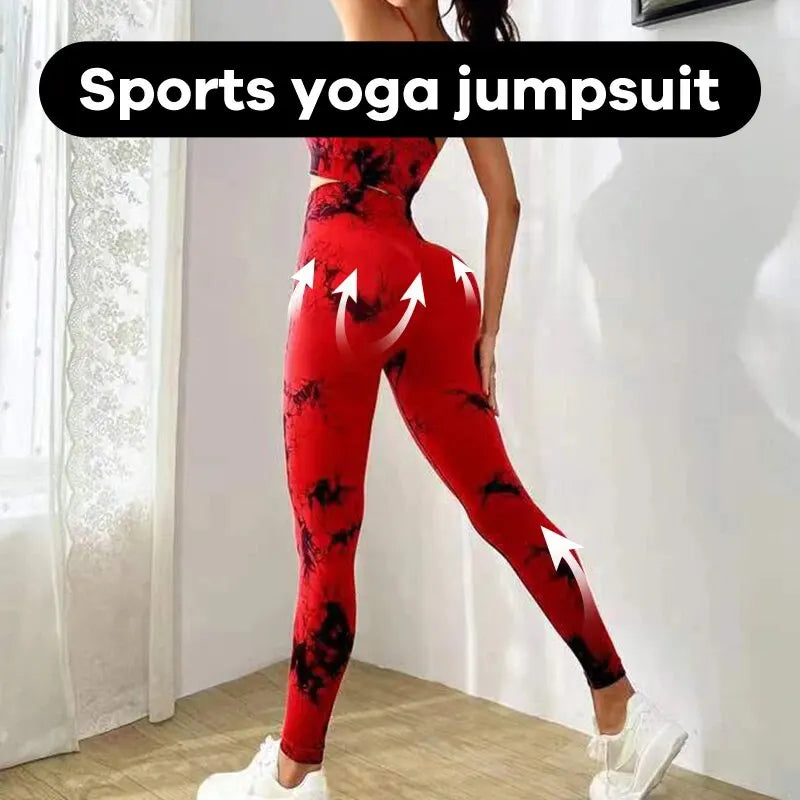 Tuta da donna con reggiseno e leggings a vita alta 