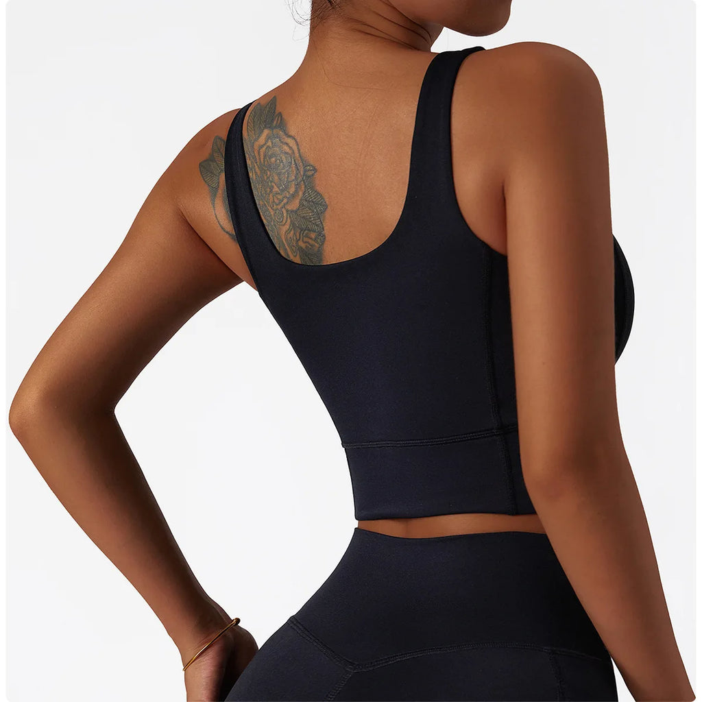 Workout Crop Top Yoga stoßfest mit Brustpolster