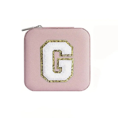 Custom Letter Jewelry Travel Case – Pink Varsity Collection