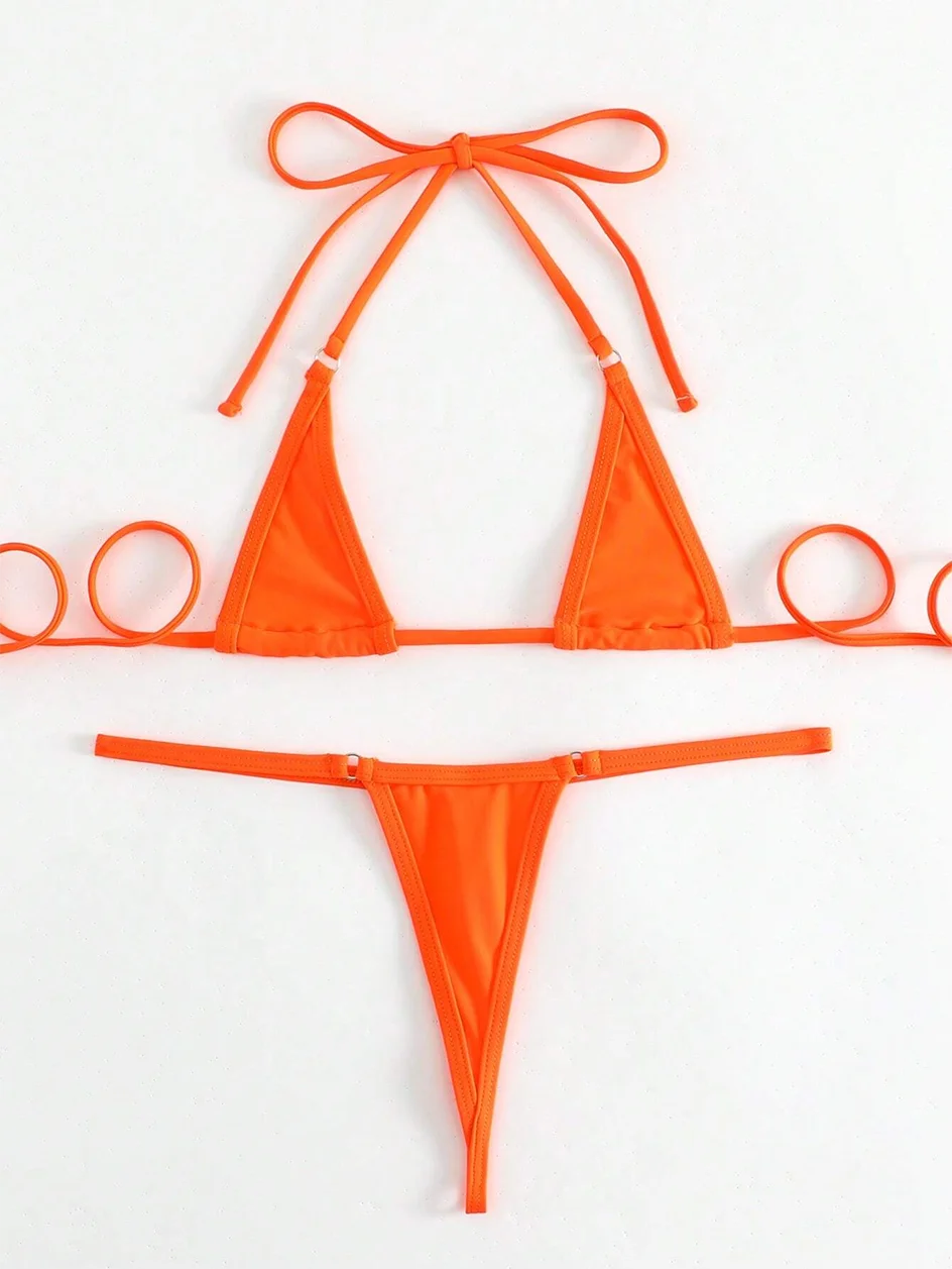 Micro Bikini Mini Thong Set Multicolor