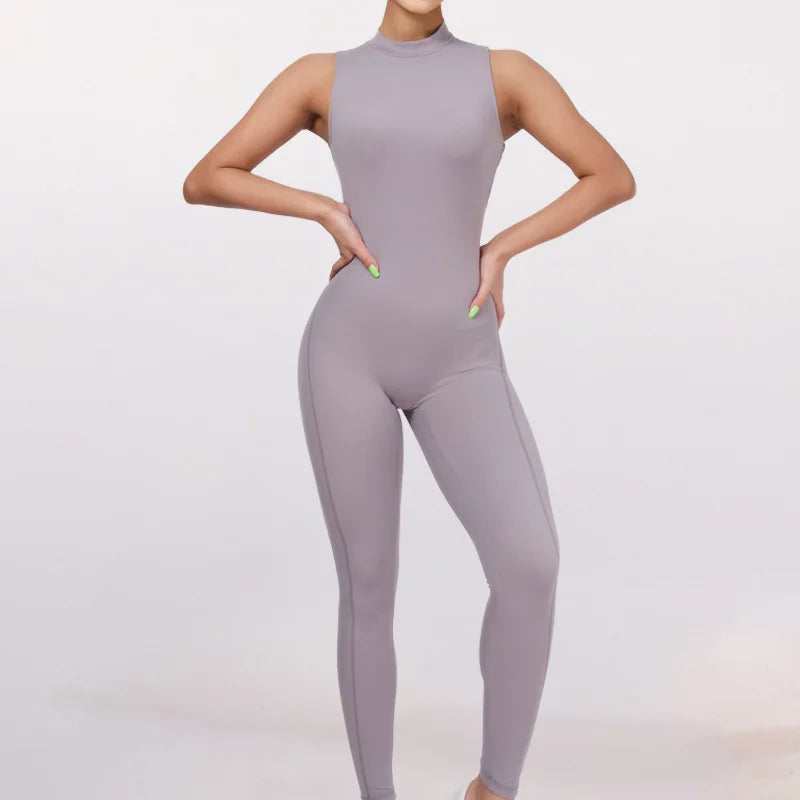 Yoga-Sets, ärmelloser Hosen-Overall für Damen mit Brustpolster
