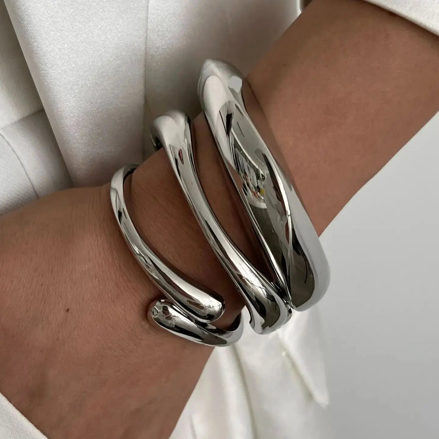 Vintage Hip Hop Metal Cuff Bangles Gold Bracelet